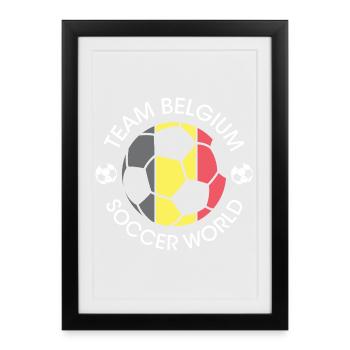 Logo du Championnat de Belgique de football par équipe - Affiche encadrée (27 × 37 cm) - noir - Devant