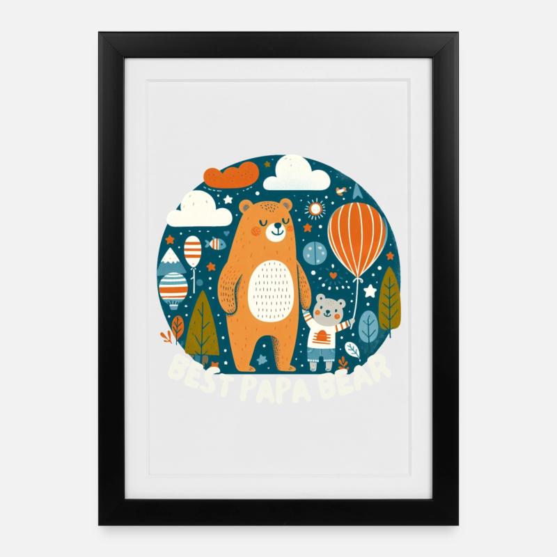 Vatertag. Bester - Gerahmtes Poster (27 × 37 cm) - Schwarz