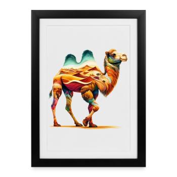 Chameau - Affiche encadrée (27 × 37 cm) - noir - Devant
