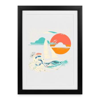 Sailing Cartoon - Framed poster (27 × 37 cm) - black - Front