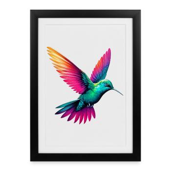 Colibri - Affiche encadrée (27 × 37 cm) - noir - Devant