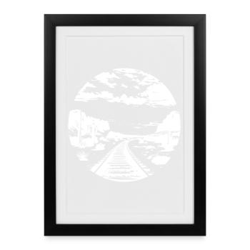 Eisenbahn Zeichnung - Gerahmtes Poster (27 × 37 cm) - Schwarz - Vorne