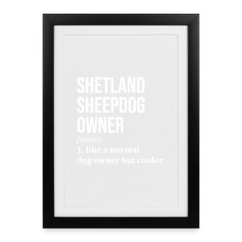 Chien de berger Shetland Chien de berger Shetland - Affiche encadrée (27 × 37 cm) - noir - Devant