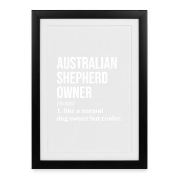 Berger australien Berger australien - Affiche encadrée (27 × 37 cm) - noir - Devant