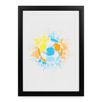 Soccer Sun Colors Color Explosion Ball Team - Framed poster (27 × 37 cm) - black - Front