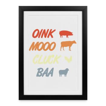 Sons d’animaux - Affiche encadrée (27 × 37 cm) - noir - Devant