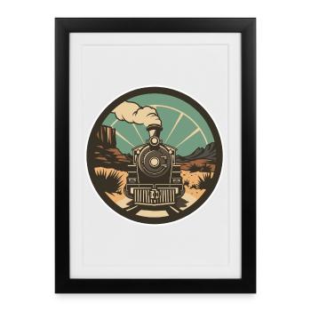 Railway Illustration - Framed poster (27 × 37 cm) - black - Front