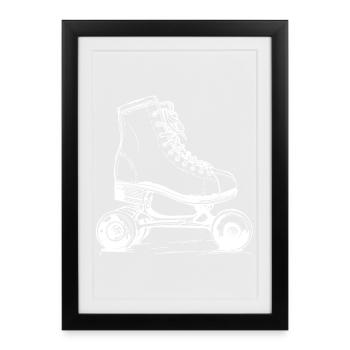 Roller Skates Drawing - Framed poster (27 × 37 cm) - black - Front