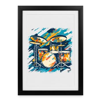 Drum Portrait - Framed poster (27 × 37 cm) - black - Front