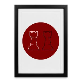 Chess 2 Rooks - Framed poster (27 × 37 cm) - black - Front
