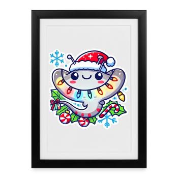 Holiday Ray of Joy - Gerahmtes Poster (27 × 37 cm) - Schwarz - Vorne