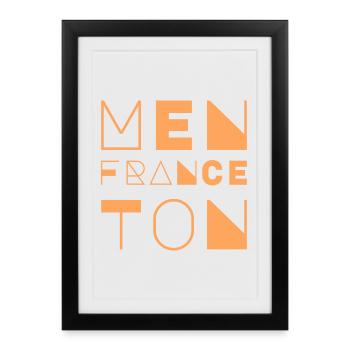Menton France - Framed poster (27 × 37 cm) - black - Front