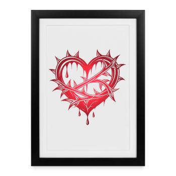 Heart with thorns - Framed poster (27 × 37 cm) - black - Front