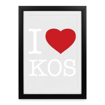 I LOVE KOS Greece Griechenland - Framed poster (27 × 37 cm) - black - Front