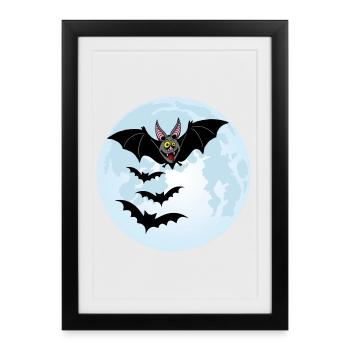 Bats, Vampires and the Moon - Framed poster (27 × 37 cm) - black - Front