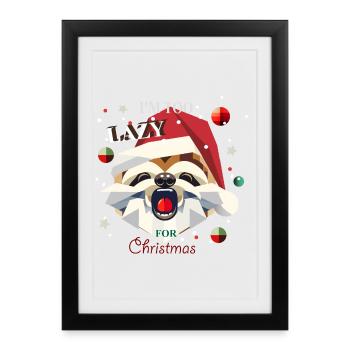 Détendu pendant la période de Noël – le paresseux - Affiche encadrée (27 × 37 cm) - noir - Devant