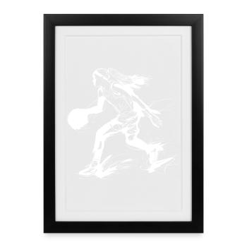 Basketteur - Affiche encadrée (27 × 37 cm) - noir - Devant