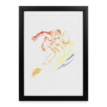 Surf Vintage - Affiche encadrée (27 × 37 cm) - noir - Devant