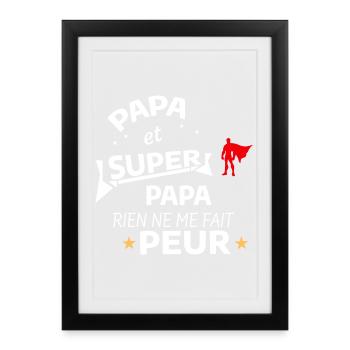 Supervater und Held Supervater - Gerahmtes Poster (27 × 37 cm) - Schwarz - Vorne