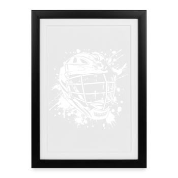 Lacrosse Helmet Street Art - Framed poster (27 × 37 cm) - black - Front