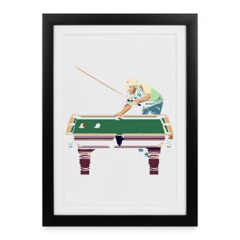 Billiard Player Pixel Art - Framed poster (27 × 37 cm) - black - Front