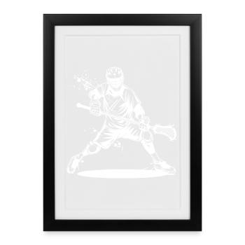 Lacrosse player - Framed poster (27 × 37 cm) - black - Front