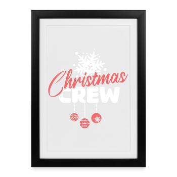 Équipage de Noël flocon de neige Noël Logo de Noël - Affiche encadrée (27 × 37 cm) - noir - Devant