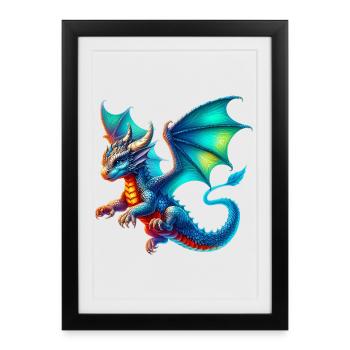 Dragon - Framed poster (27 × 37 cm) - black - Front