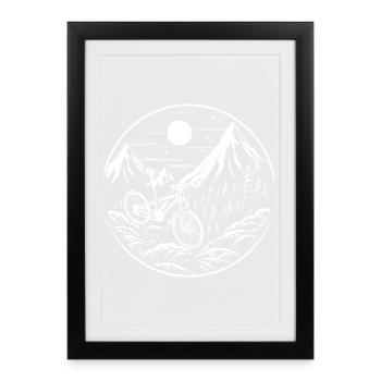 Mountainbiken - Gerahmtes Poster (27 × 37 cm) - Schwarz - Vorne