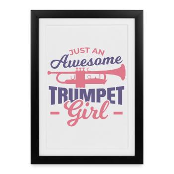 Great trumpet girl - Framed poster (27 × 37 cm) - black - Front
