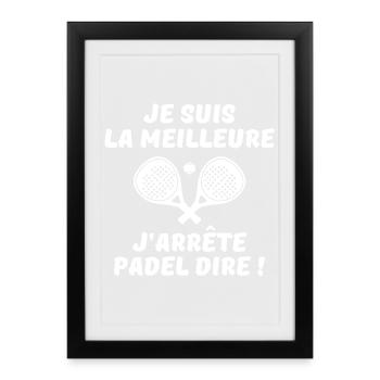 padel, padel sport, padel humour - Affiche encadrée (27 × 37 cm) - noir - Devant