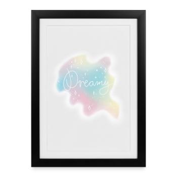 Dreamy – Pastel Watercolor Aesthetic - Framed poster (27 × 37 cm) - black - Front