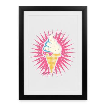 Cream Cartoon Look - Framed poster (27 × 37 cm) - black - Front