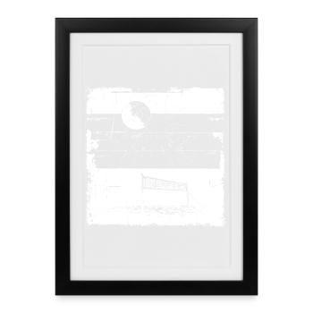 Croquis de volley-ball - Affiche encadrée (27 × 37 cm) - noir - Devant