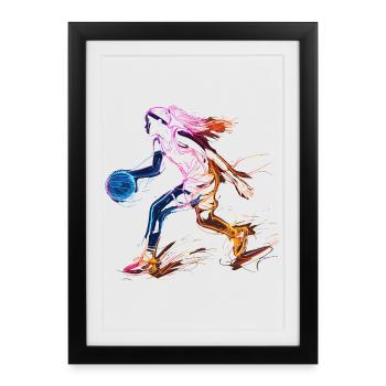 Basketball Player Sketch - Framed poster (27 × 37 cm) - black - Front