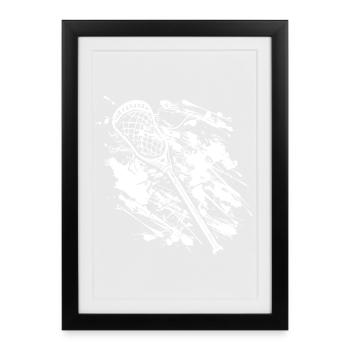 Graffiti de batte de crosse - Affiche encadrée (27 × 37 cm) - noir - Devant