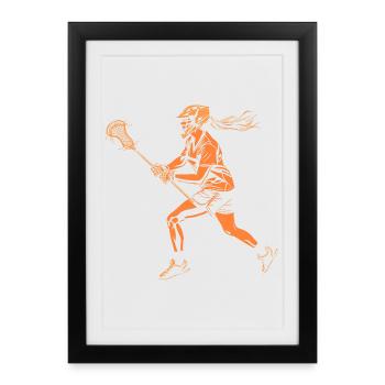 Joueur de crosse des années 90 - Affiche encadrée (27 × 37 cm) - noir - Devant
