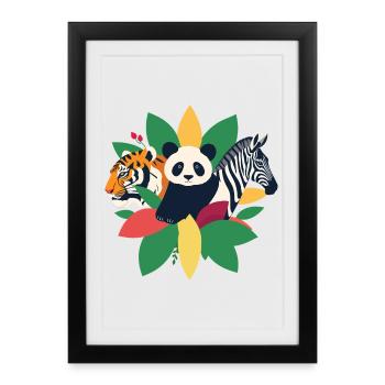 Tiger Panda Zebra - Framed poster (27 × 37 cm) - black - Front
