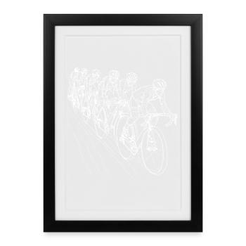 Cyclist Line Art - Framed poster (27 × 37 cm) - black - Front
