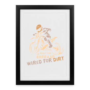 Motocross Biker Logo - Motorcycle and Offroad Symbol - Framed poster (27 × 37 cm) - black - Front