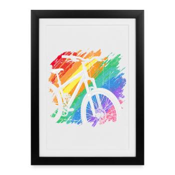Vibrant Bicycle Art Print - Framed poster (27 × 37 cm) - black - Front