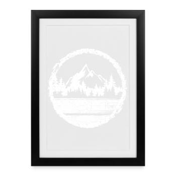 Forêt du lac Circle Mountain - Affiche encadrée (27 × 37 cm) - noir - Devant