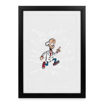 A slightly mad scientist - Framed poster (27 × 37 cm) - black - Front