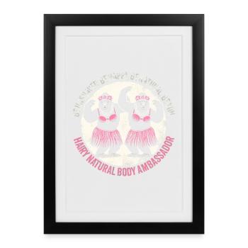 Hula Dancer Gorilla Celebration Tee - Affiche encadrée (27 × 37 cm) - noir - Devant
