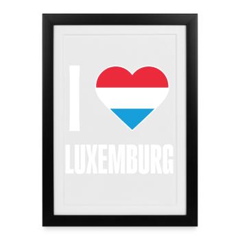 Drapeau du Coeur du Luxembourg - Affiche encadrée (27 × 37 cm) - noir - Devant