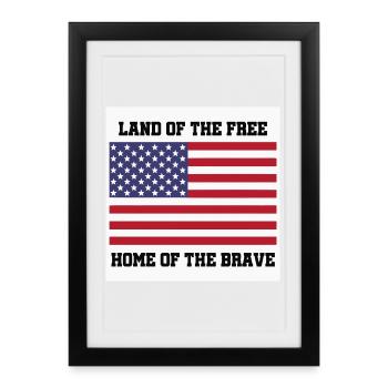 Patriotic American Flag with Bold Text - Framed poster (27 × 37 cm) - black - Front