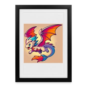dragon - Framed poster (27 × 37 cm) - black - Front