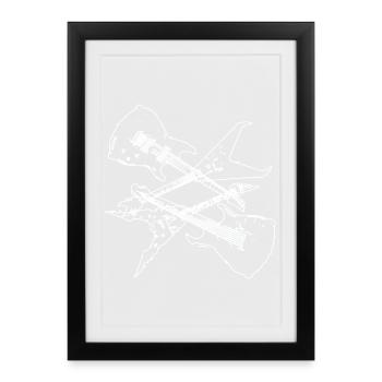 Conception de composition de guitares électriques - Affiche encadrée (27 × 37 cm) - noir - Devant