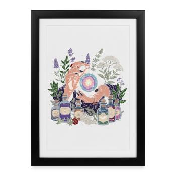 Divination mystique - Affiche encadrée (27 × 37 cm) - noir - Devant