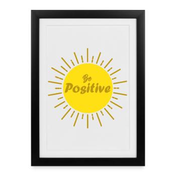 Be Positive Sun and Good Wave Positivity Gift - Framed poster (27 × 37 cm) - black - Front